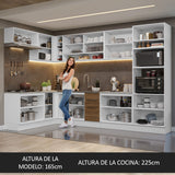 Combo Completo de Cocina Esquinera 499 cm Blanco/Marrón Stella Madesa 02