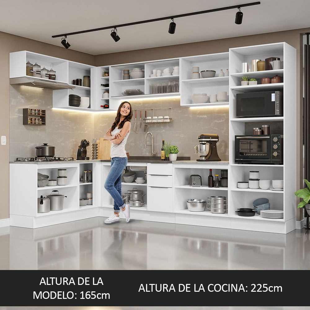 Combo Completo de Cocina Esquinera 499 cm Blanco Stella Madesa 03