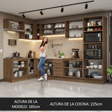 Combo Completo de Cocina Esquinera 499 cm Marrón Stella Madesa 03