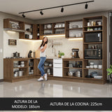 Combo Completo de Cocina Esquinera 499 cm Marrón/Blanco Stella Madesa 03