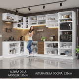 Combo Completo de Cocina Esquinera 499 cm Blanco/Marrón Stella Madesa 03