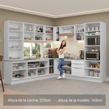 Combo completo de Cocina Esquinera con Cristalero 549 cm Madesa Stella BM 01
