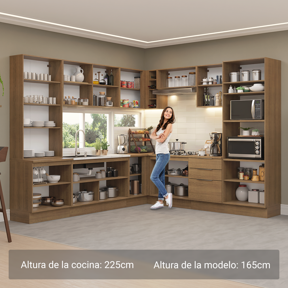 Combo completo de Cocina Esquinera Madesa Stella 549cm MM 01