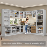 Combo completo de Cocina Esquinera con Cristalero 549 cm Madesa Stella BM 01