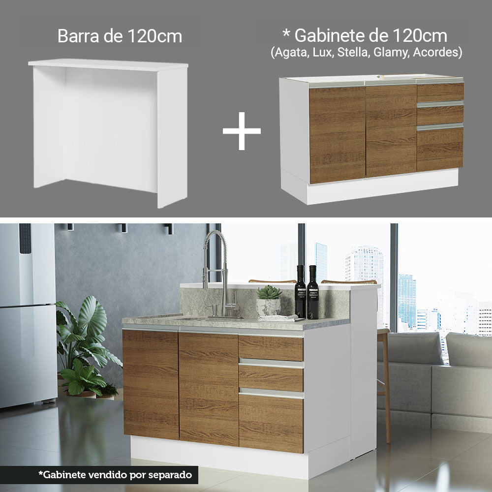 Isla de Cocina con Tapa bajo mesada Madesa Glamy 120cm BM