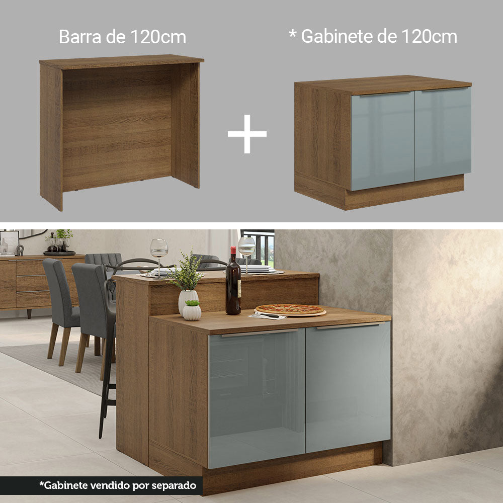 Isla de Cocina con Tapa y bajo mesada Madesa Glamy 120cm MG