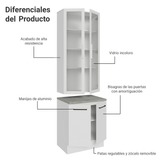 Kit Bajo Mesada con Cristalero Madesa Agata 70cm BB 01