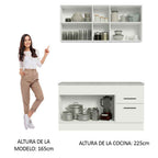 Cocina Compacta 150 cm 4 Puertas 2 Cajones Blanco Agata Madesa