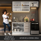 Combo de Cocina 180cm Blanco/Crema Agata Madesa 09