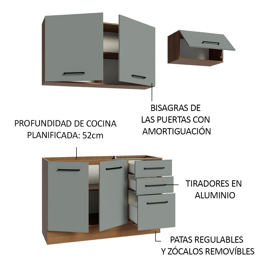 Combo de Cocina Madesa Agata 180cm MG 09