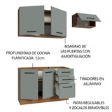 Combo de Cocina Madesa Agata 180cm MG 09
