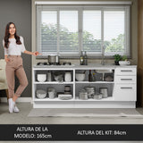 Kit 2 Bajo Mesada de Cocina Madesa Agata (Sin Tapa y Bacha de acero inoxidable)