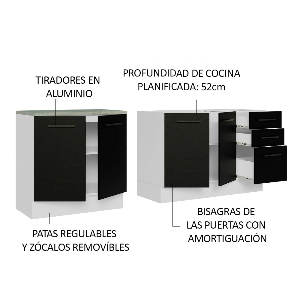 Combo de Cocina Madesa Agata 200cm BN 01