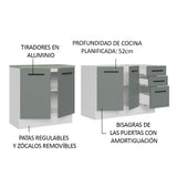 Kit 2 Bajo Mesada de Cocina 200cm Glamy Madesa BG