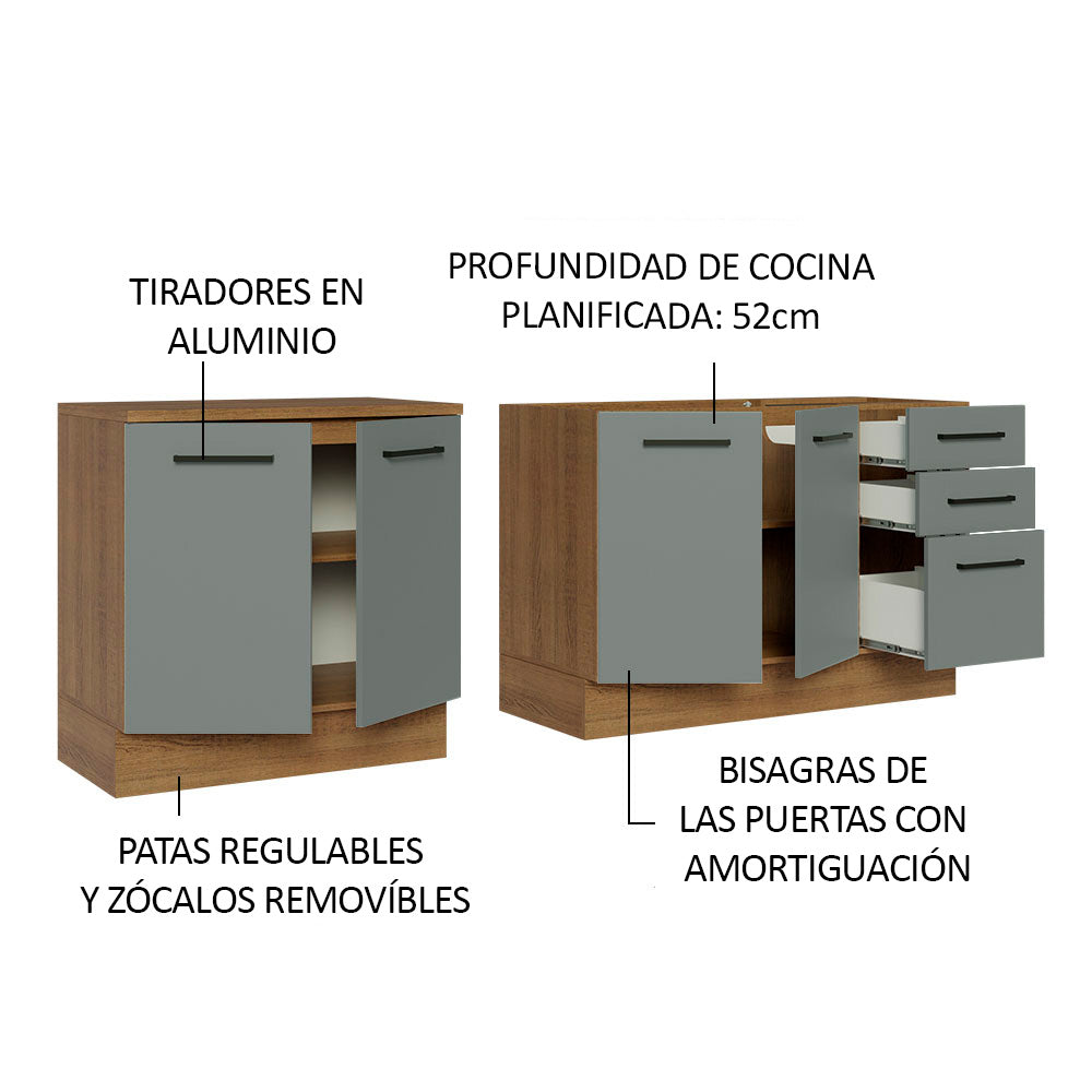 Kit Amario de Cocina 200cm Glamy Madesa MG