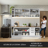 Combo completo de Cocina Madesa Agata 220 cm x 60 cm de fondo - Con Mesada Blanco 02