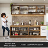 Combo completo de Cocina 240cm Marrón/Blanco 60cm de Profundidad Agata Madesa 01