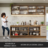 Combo completo de Cocina 240cm Marrón/Crema 60cm de Profundidad Agata Madesa 01