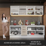 Combo completo de Cocina 240cm Blanco/Crema 60cm de Profundidad Agata Madesa 02