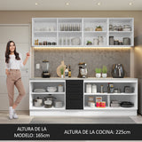 Combo Completo de Cocina 240 cm Blanco/Negro 60 cm de Profundidad Agata Madesa 02