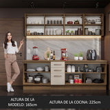 Combo completo de Cocina 240cm Marrón/Crema 60cm de Profundidad Agata Madesa 02