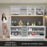 Combo completo de Cocina 240cm Blanco/Gris 60cm de Profundidad Agata Madesa 02