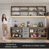 Combo completo de Cocina 240cm Marrón/Gris 60cm de Profundidad Agata Madesa 02