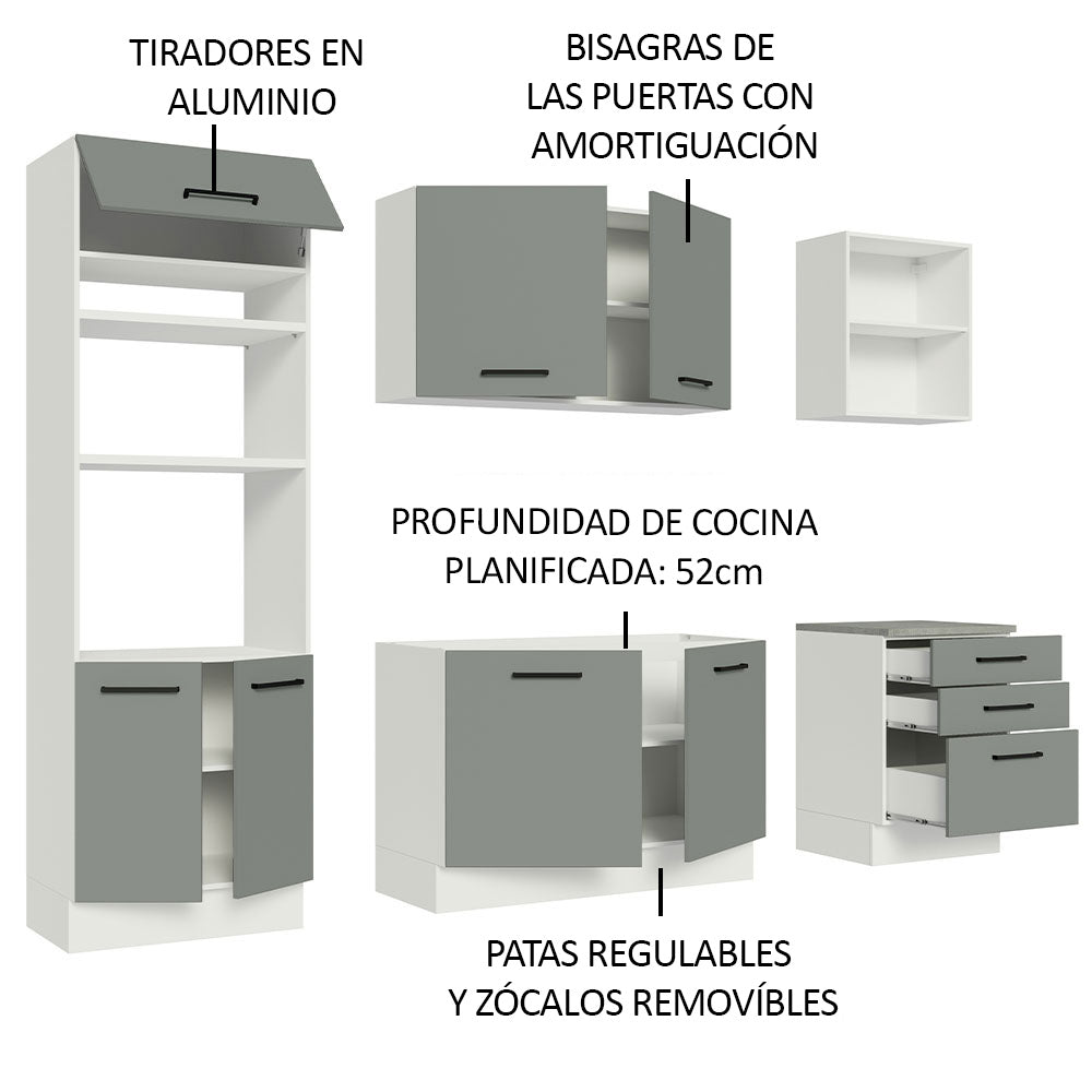 Combo completo de Cocina Madesa Agata 250cm BG 01