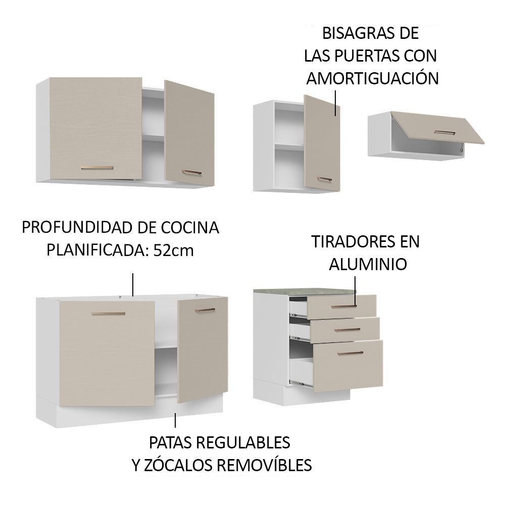Combo completo de Cocina Madesa Agata 260cm BC 02