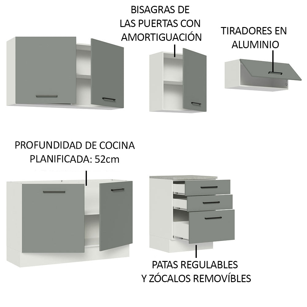Combo completo de Cocina Madesa Agata 260cm BG 02