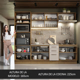 Combo completo de Cocina 270cm Marrón/Crema Agata Madesa 01