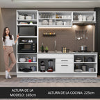 Combo completo de Cocina 270 cm 9 Puertas 2 Cajones Sin Mesada Blanco Agata Madesa