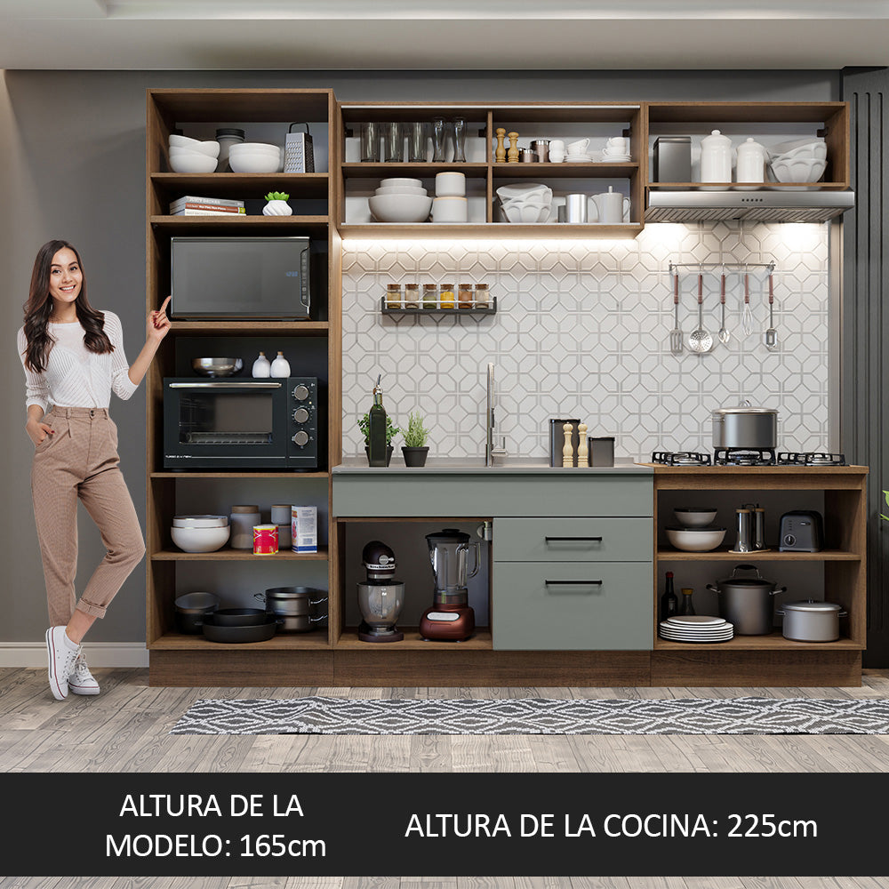 Combo completo de Cocina 270cm Marrón/Gris Agata 03