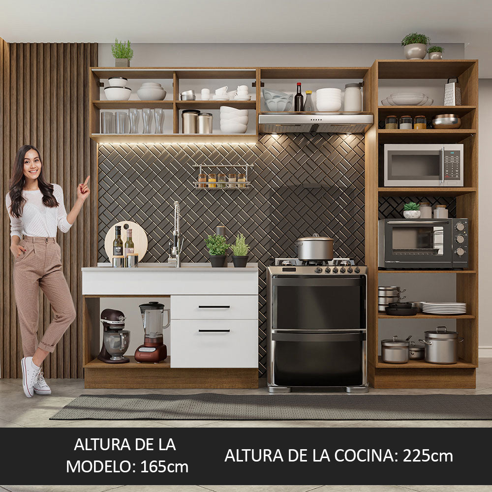 Combo completo de Cocina 270cm Marrón/Blanco Agata Madesa 05