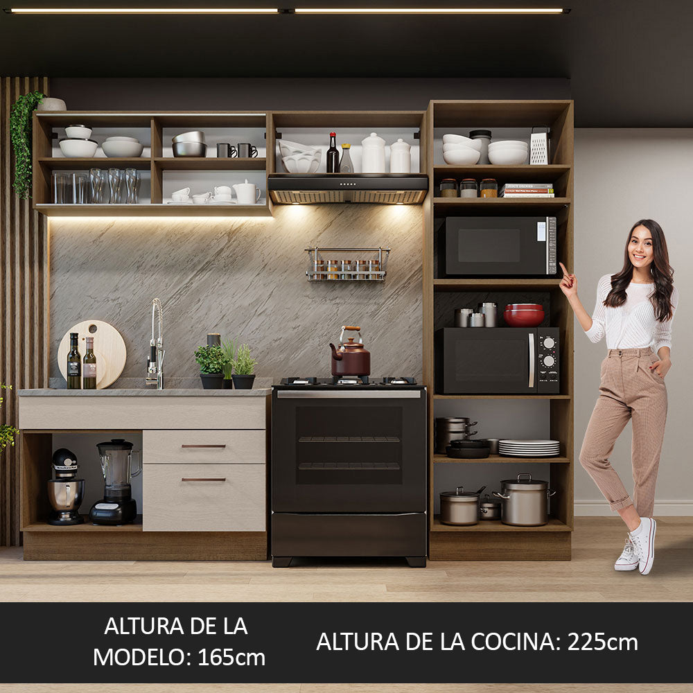 Combo completo de Cocina 270cm Marrón/Crema Agata Madesa 05