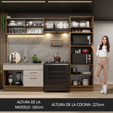 Combo completo de Cocina 270cm Marrón/Crema Agata Madesa 05