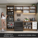 Combo completo de Cocina 270cm Marrón/Blanco Agata Madesa 07