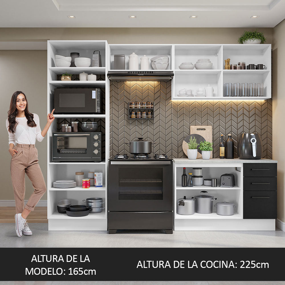 Combo de Cocina 270 cm Agata Blanco/Negro 07