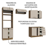 Combo de Cocina 270 cm Agata Marrón/Crema 07