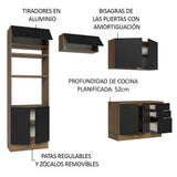 Combo de Cocina 270 cm Agata Marrón/Negro 07