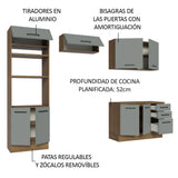 Combo de Cocina 270 cm Agata Marrón/Gris 07
