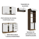 Combo de Cocina 270 cm Agata Marrón/Blanco 08