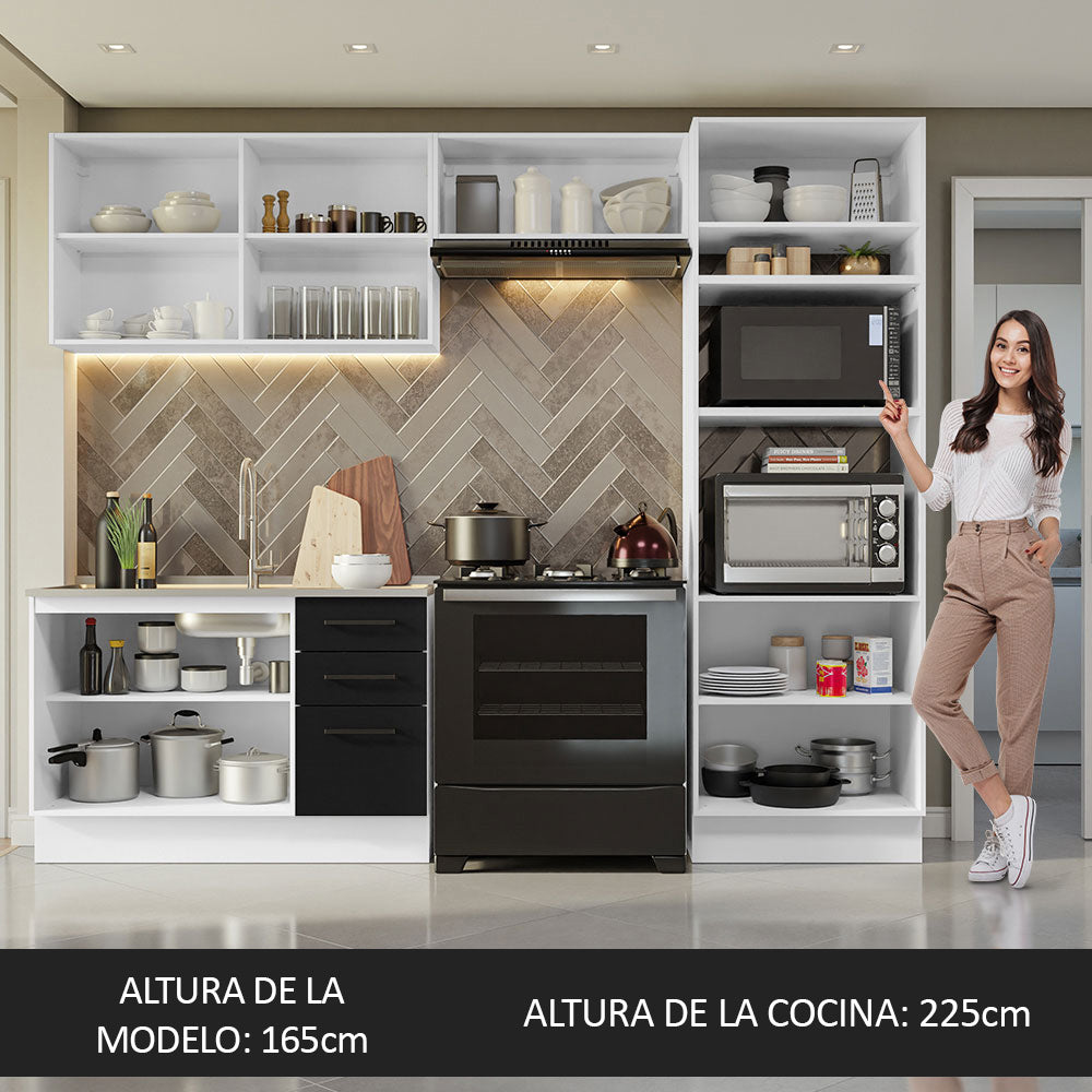 Combo de Cocina 270 cm Agata Blanco/Negro 08