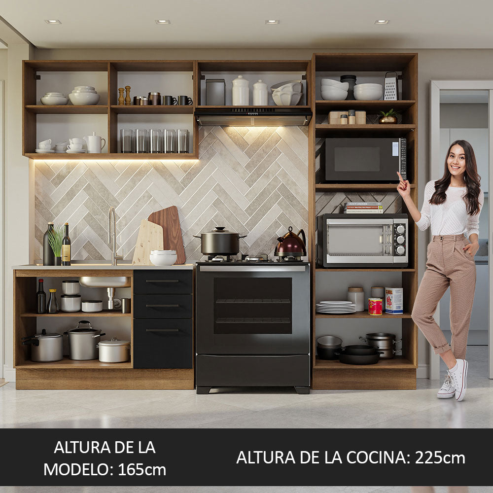 Combo de Cocina 270 cm Agata Marrón/Negro 08