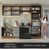 Combo de Cocina 270 cm Agata Marrón/Gris 08