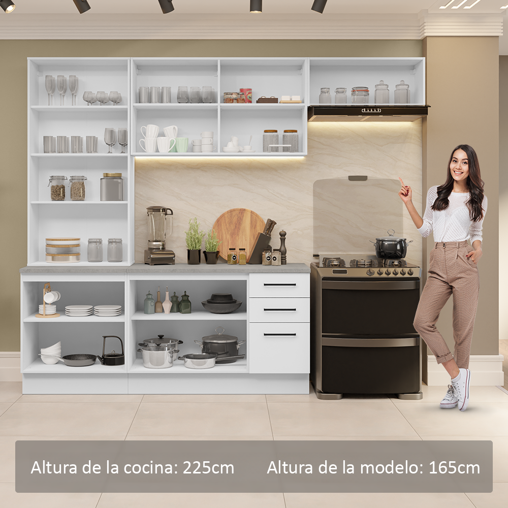 Combo completo de Cocina con Cristalero Madesa Agata BC 11