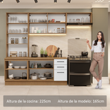 Combo completo de Cocina con Cristalero 270 cm Madesa Agata MB
