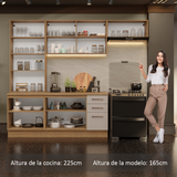 Combo completo de Cocina con Cristalero 270 cm Madesa Agata MN