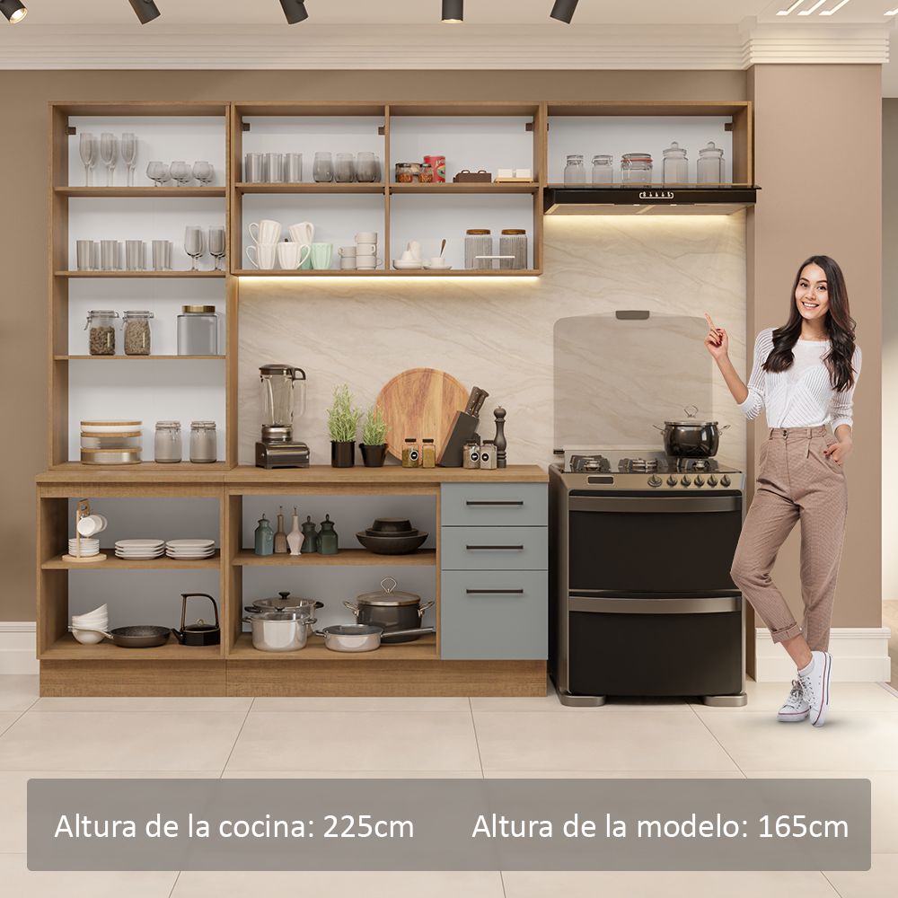 Combo completo de Cocina Madesa Agata 270cm MG 11