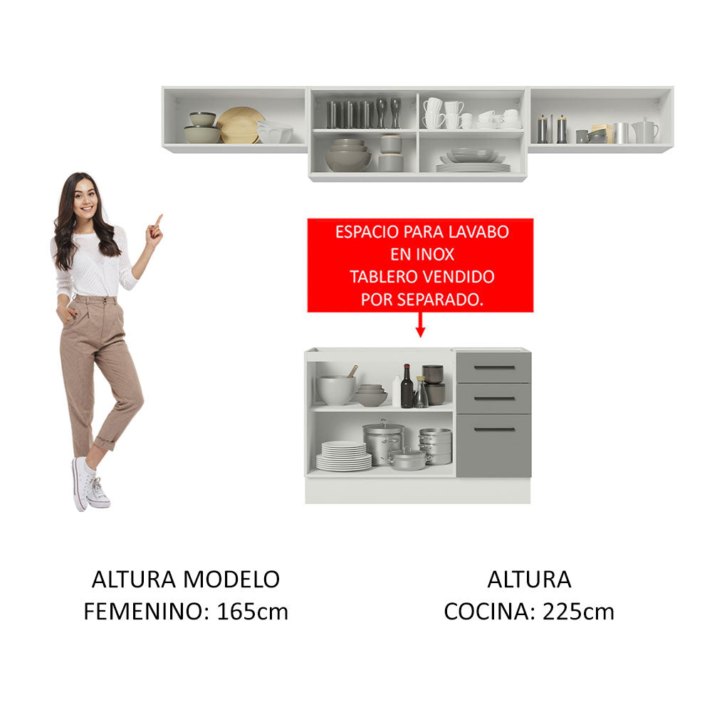 Combo completo de Cocina Madesa Agata 280cm BG 03